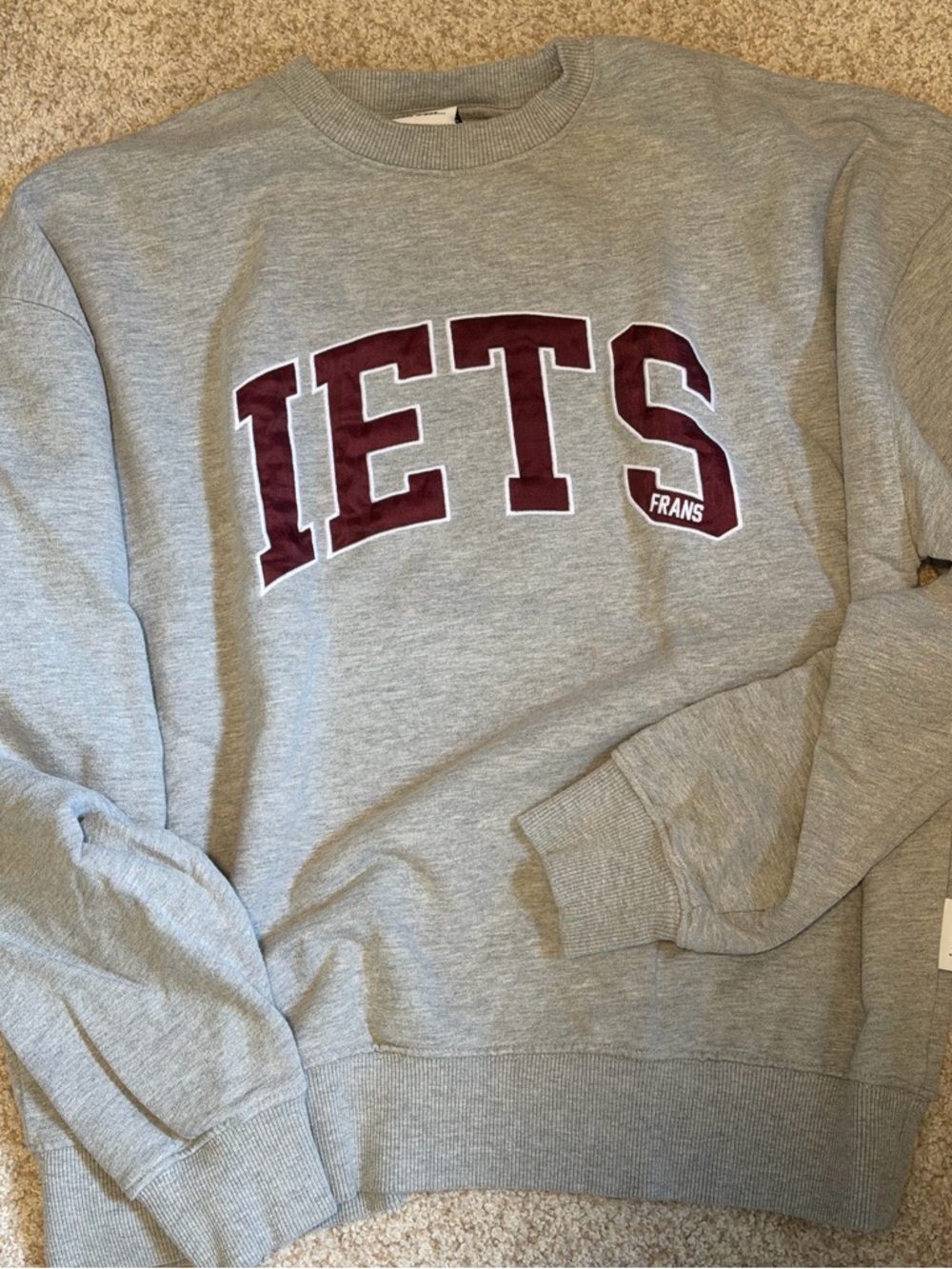 iets frans Collegiate Crewneck Sweatshirt - Large - Gray